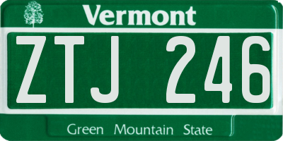 VT license plate ZTJ246