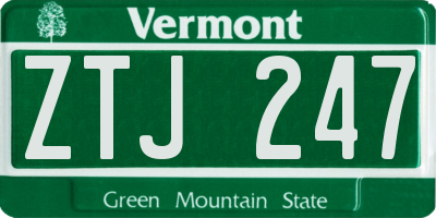 VT license plate ZTJ247