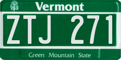 VT license plate ZTJ271