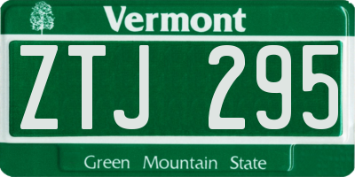 VT license plate ZTJ295