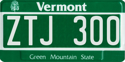 VT license plate ZTJ300