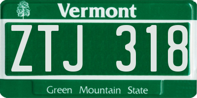 VT license plate ZTJ318