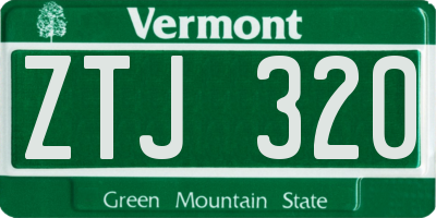 VT license plate ZTJ320