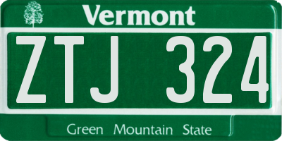 VT license plate ZTJ324