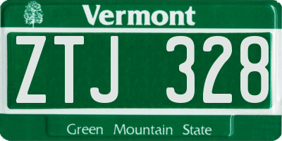 VT license plate ZTJ328