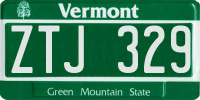 VT license plate ZTJ329
