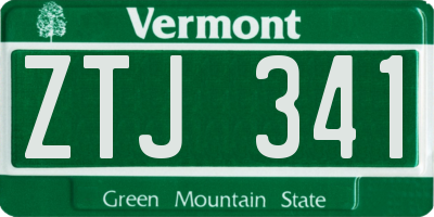 VT license plate ZTJ341