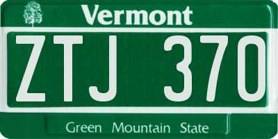 VT license plate ZTJ370