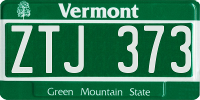 VT license plate ZTJ373