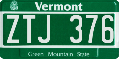 VT license plate ZTJ376