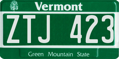 VT license plate ZTJ423