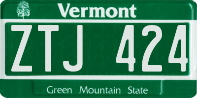 VT license plate ZTJ424