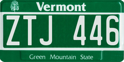 VT license plate ZTJ446