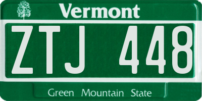 VT license plate ZTJ448