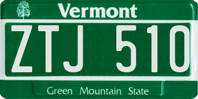 VT license plate ZTJ510
