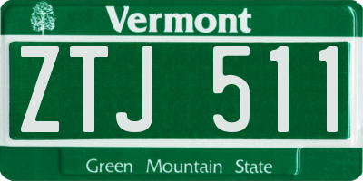 VT license plate ZTJ511