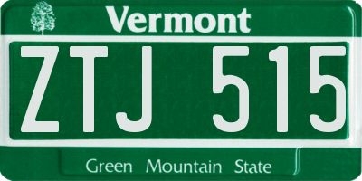 VT license plate ZTJ515