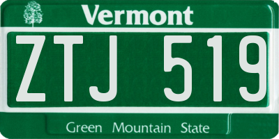 VT license plate ZTJ519