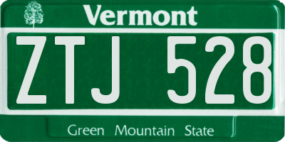 VT license plate ZTJ528