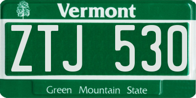 VT license plate ZTJ530