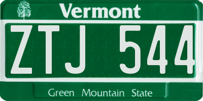 VT license plate ZTJ544