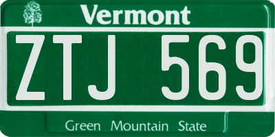 VT license plate ZTJ569