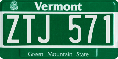 VT license plate ZTJ571
