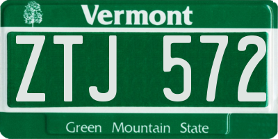VT license plate ZTJ572
