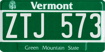 VT license plate ZTJ573