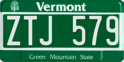 VT license plate ZTJ579