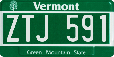VT license plate ZTJ591