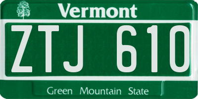 VT license plate ZTJ610