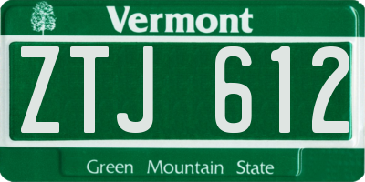 VT license plate ZTJ612