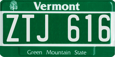 VT license plate ZTJ616