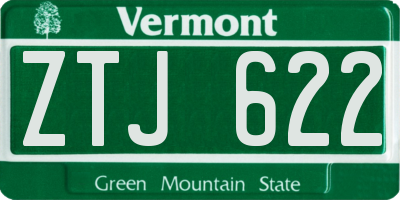 VT license plate ZTJ622