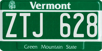 VT license plate ZTJ628