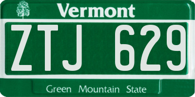VT license plate ZTJ629