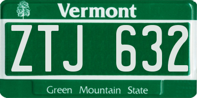 VT license plate ZTJ632