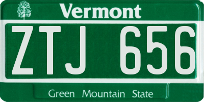 VT license plate ZTJ656