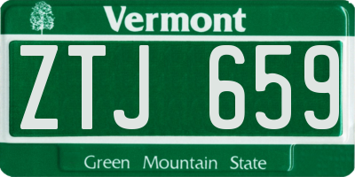 VT license plate ZTJ659