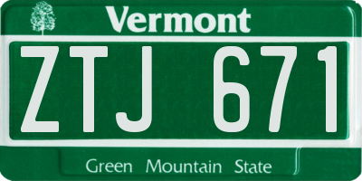 VT license plate ZTJ671