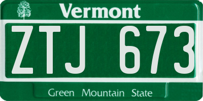 VT license plate ZTJ673