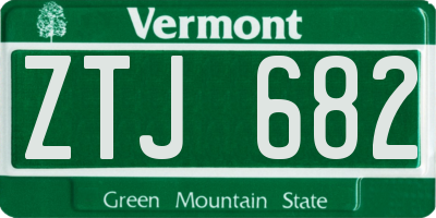 VT license plate ZTJ682