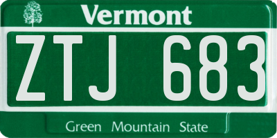 VT license plate ZTJ683