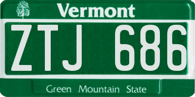 VT license plate ZTJ686