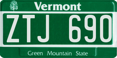 VT license plate ZTJ690