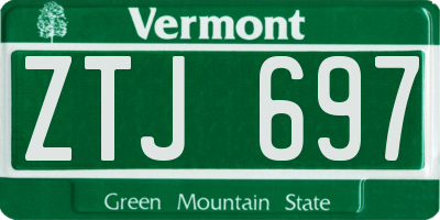VT license plate ZTJ697