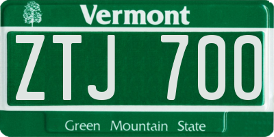 VT license plate ZTJ700