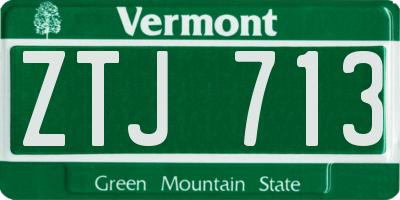 VT license plate ZTJ713