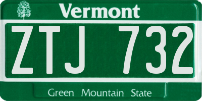 VT license plate ZTJ732